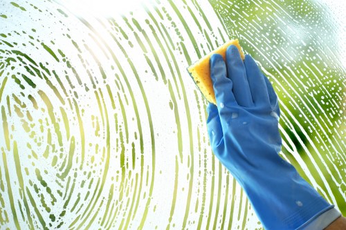 Carpet cleaning staff starting a safe inspection before work