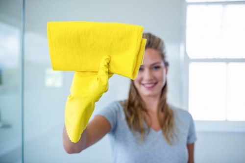 Local cleaning team maintaining a Harringay office reception area